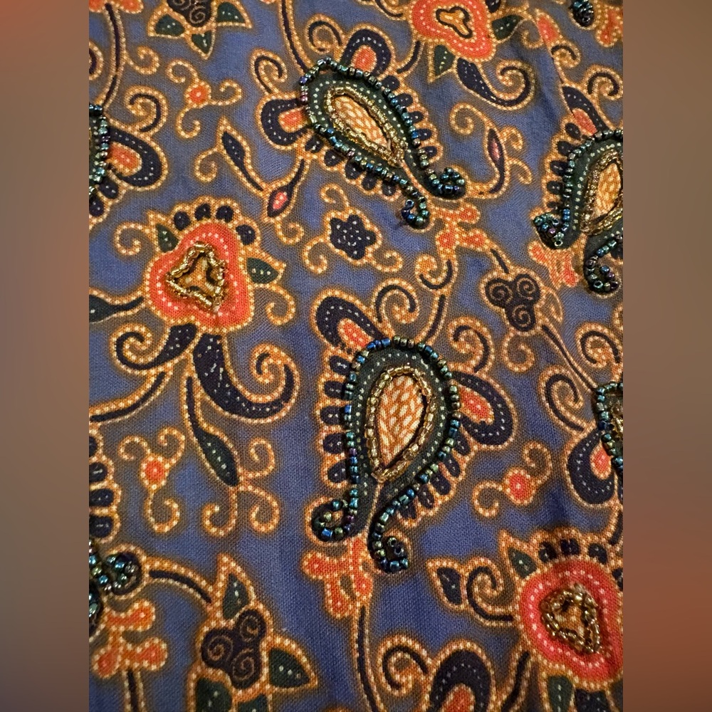 Passports of Pier 1 Imports Beaded Paisley VINTAGE Vest in Rich Colors w Toggles - Picture 5 of 12